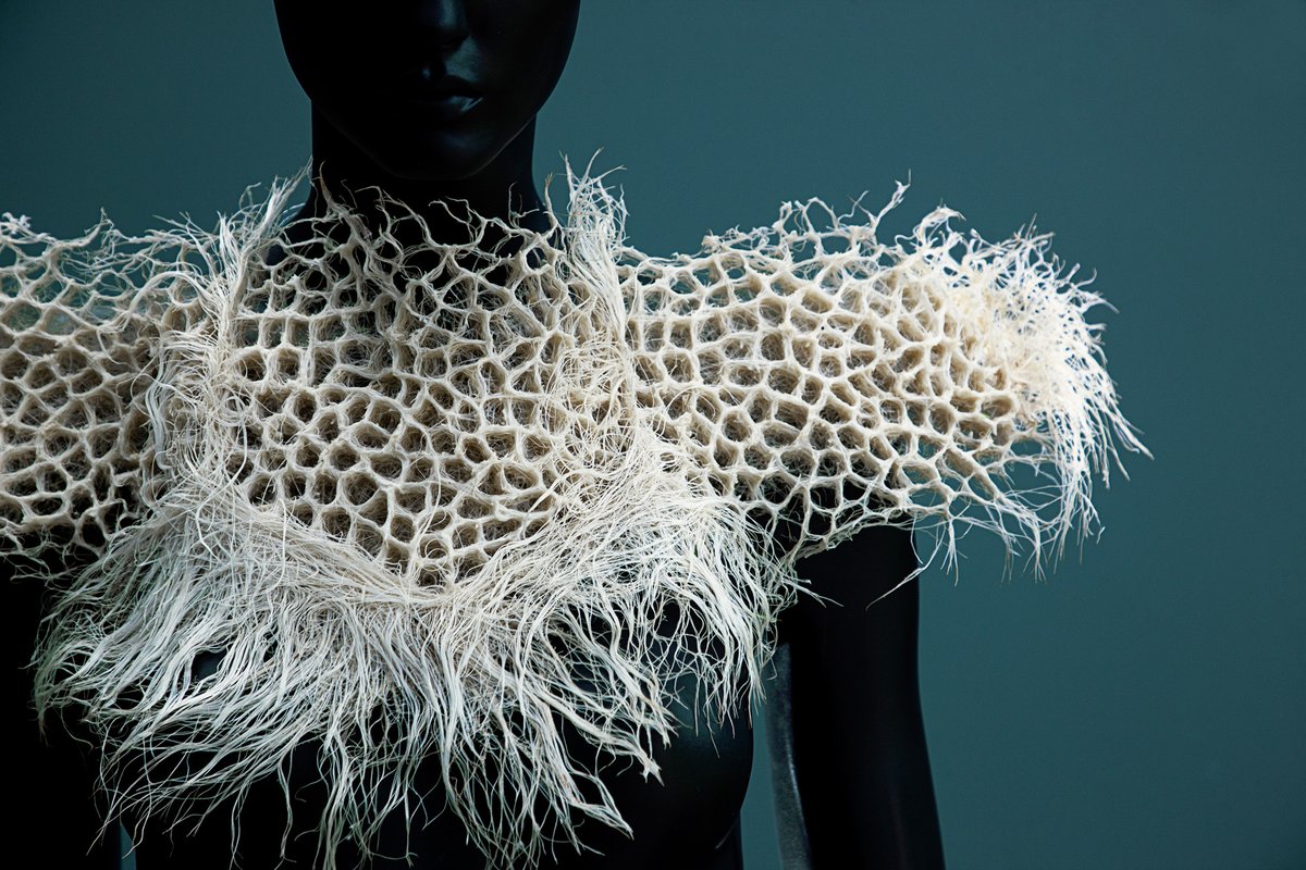 ExtractionArt's tweet photo. Zena Holloway, Bio-design wearables, 2021, grown from grass root. #ExtractionArt #BioDesign https://t.co/sWdbLaqIZh