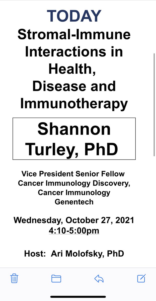 Molofsky_lab's tweet photo. Speaking of stromal immune interactions, psyched to have the amazing ⁦⁦@TurleyLabGNE⁩ speaking at the UCSF BMS seminar series today at 4pm! https://t.co/dRaLc6j7uX