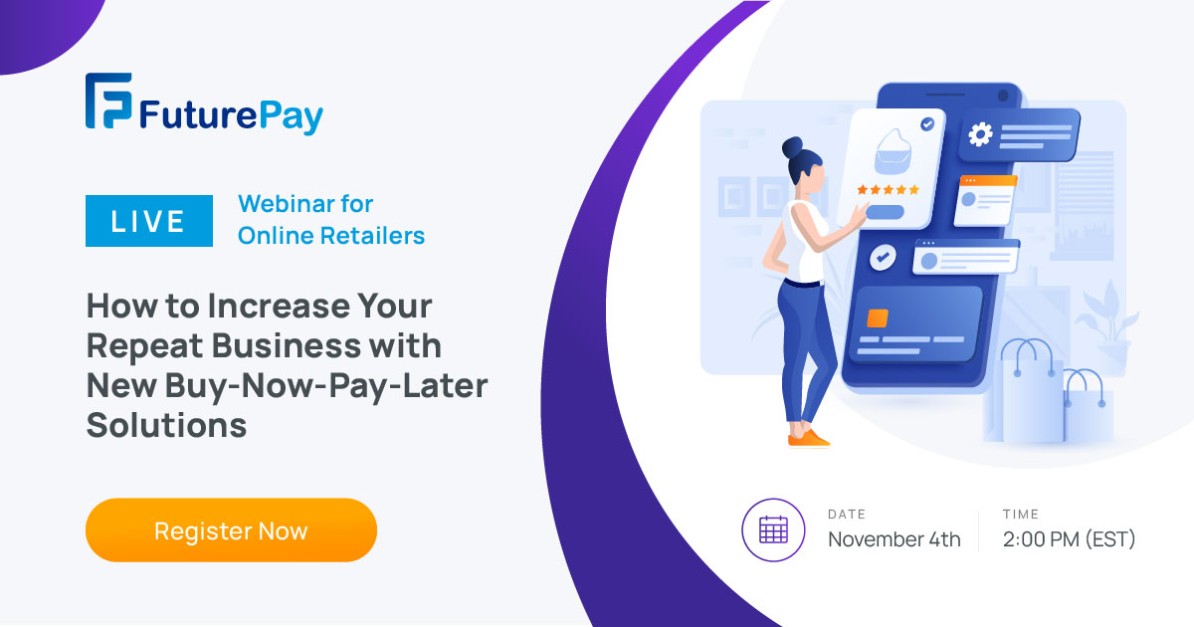 Futurepay_HQ's tweet photo. Join us for a live webinar on November 4th to learn how modern customers expect to buy and pay, best practice tactics for alternative payments and how to choose the right BNPL vendor for your website. https://t.co/8nbg2C5uQ4 #fintech #bnpl #webinar #ecommerce https://t.co/mHXYArIJ1v