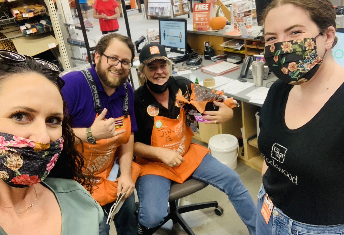 Visiting our Top Lead generators today at the Clearwater Home Depot! Brandon and Jim keep those leads coming in! They loved the Haunted Home Depot basket Elena made.