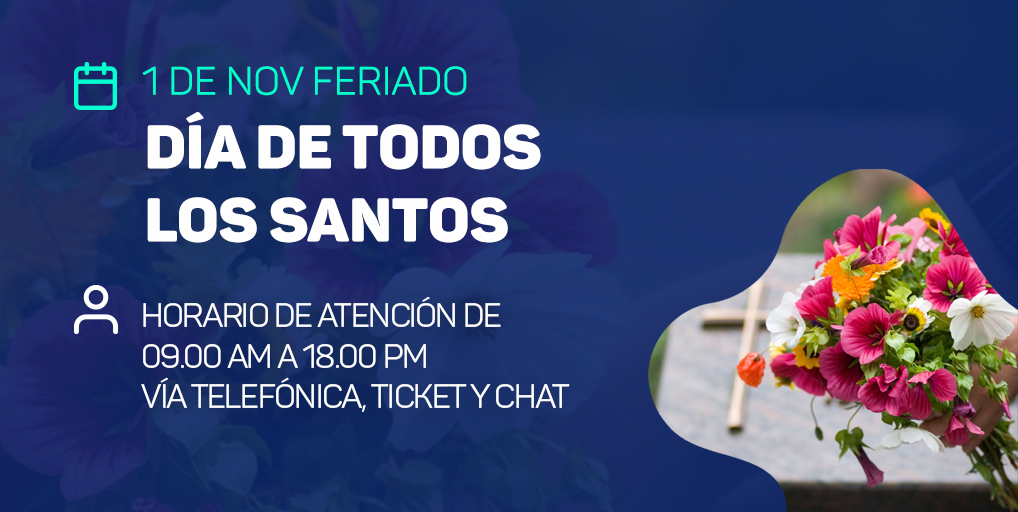 OpenCloudLAT's tweet photo. Este lunes 1 de noviembre se celebra el día de todos los santos, por lo que tendremos horario especial de atención de 09.00 am a 18.00 pm. a través de todos nuestros canales.
.
#Feriado #Halloween #DíaDeTodosLosSantos https://t.co/eGhZqlxQla