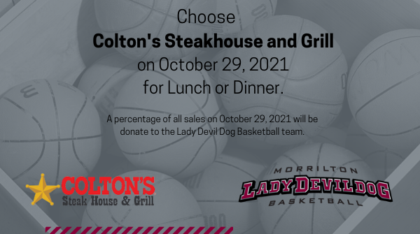 SCCSDAthletics's tweet photo. Friday Lunch? Date Night? Pre-Game Meal? 
Choose Colton's this Friday and you will not only enjoy a great meal but you'll be supporting our Lady Devil Dog Basketball team at the same time!
A percentage of Friday's sales will be donated to the team! https://t.co/n5LkfBdOnz