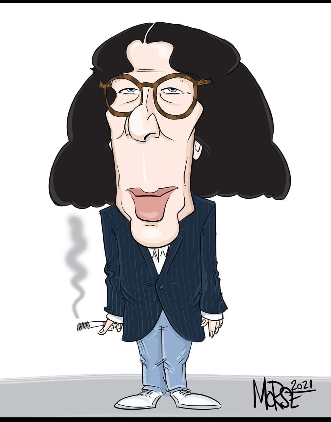 Happy Birthday to author Fran Lebowitz!  Hey, wanna \"book\" me for a party or custom caricature? Message me! 