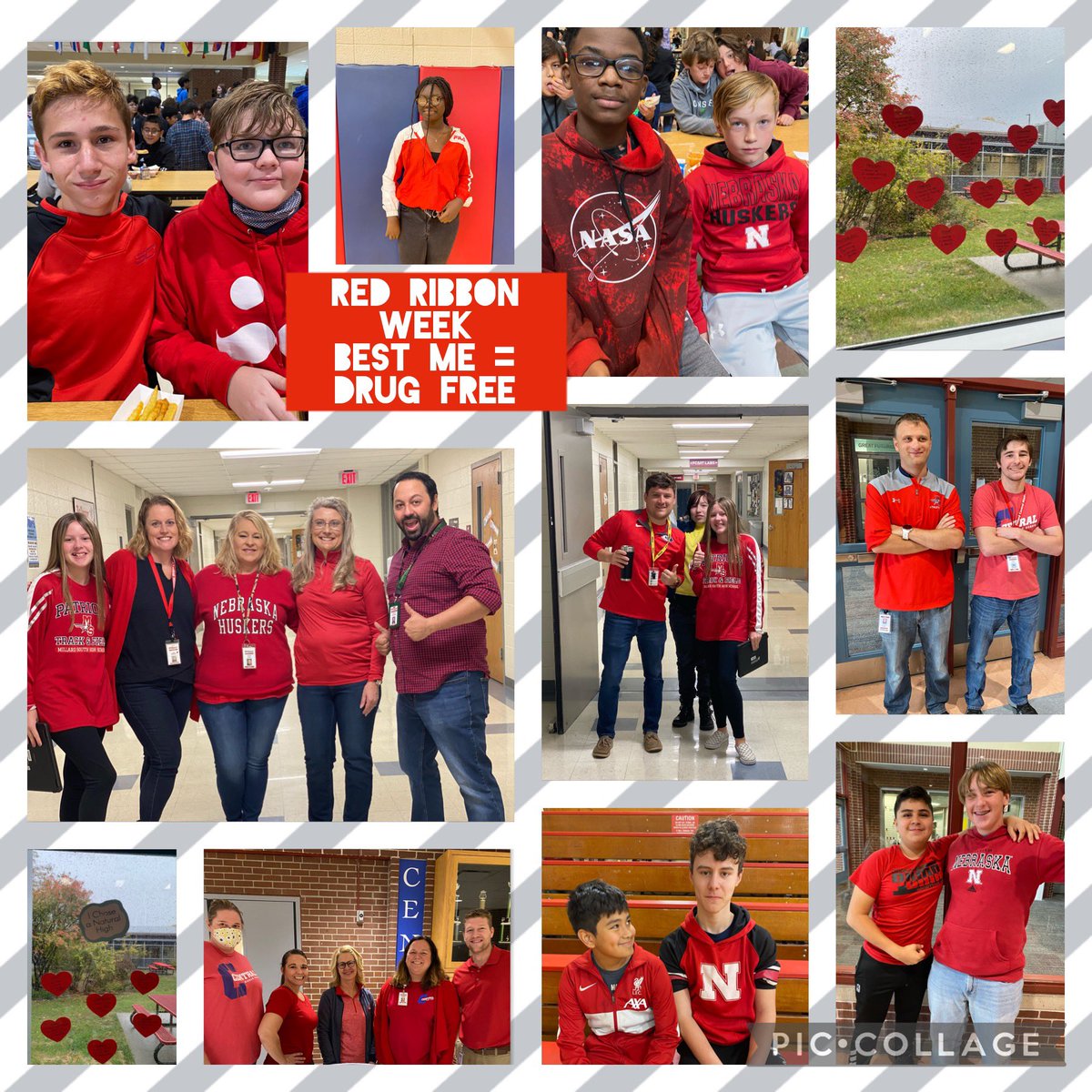 millardcentral's tweet photo. We are wearing red for Red Ribbon Week because the Cyclones know that the Best Me = Drug Free! #cyclONEsUnited https://t.co/prNgTqOvUT
