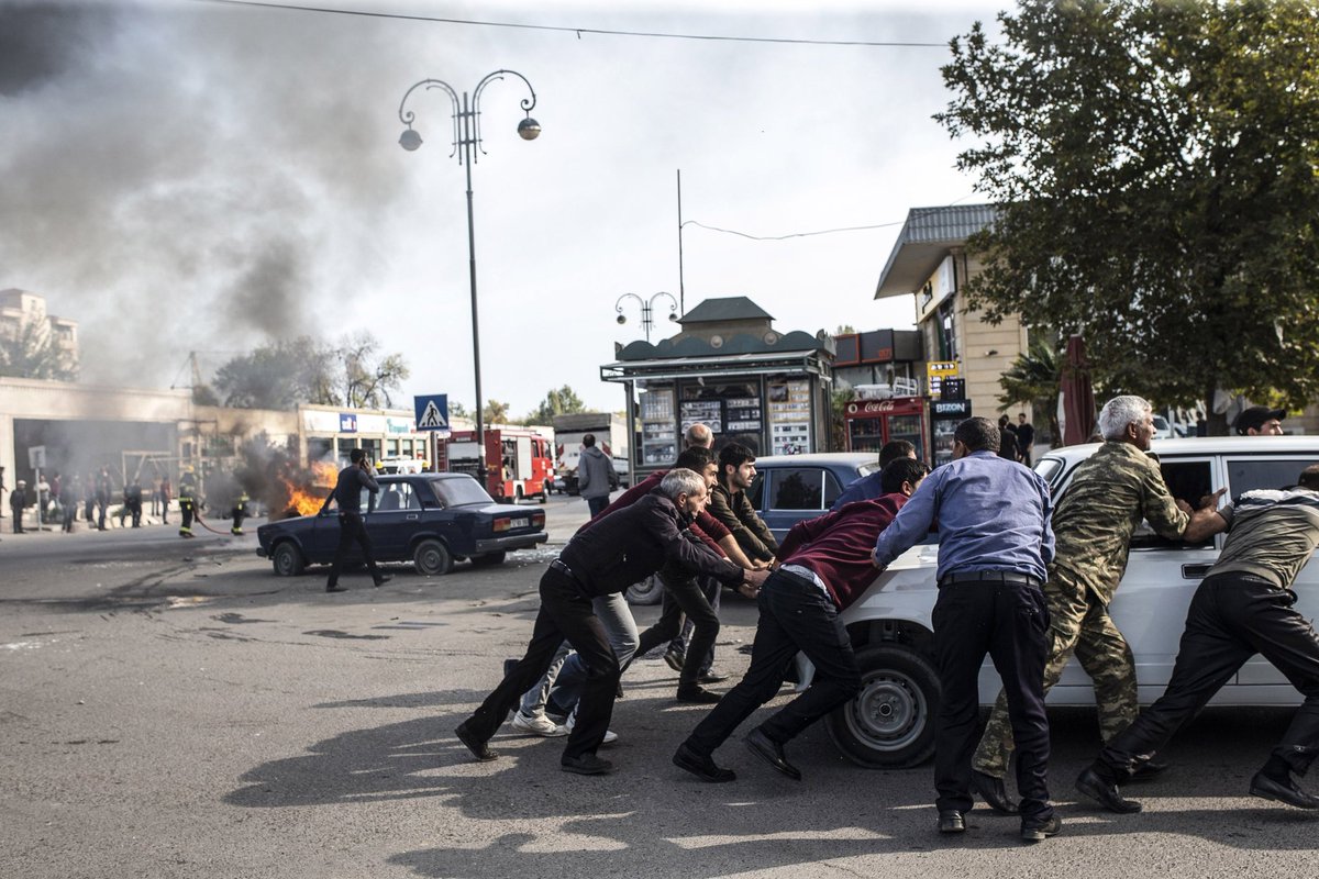 AzEmbCanada's tweet photo. On 27-28 October 2020 #Armenia's Army Forces launched deadly rocket attacks on #Azerbaijan city of #Barda by using "Smerch" MLRS with cluster munitions killing 26 and wounding at least 70 civilians.
#prayforBarda #StopArmenianTerrorism
#KarabakhisAzerbaijan https://t.co/1iOmDEh0P8