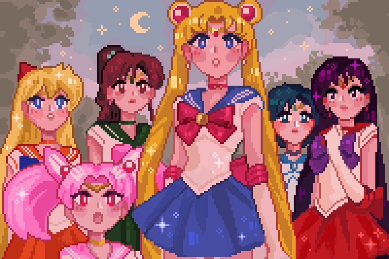 qarosyqarosy's tweet photo. Sailor Moon scene in pixelart! 🌙✨

#ドット絵 #セーラームーン #pixelart #SailorMoon https://t.co/orgV9vaaVB