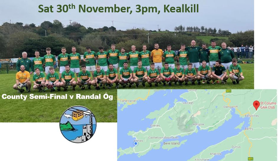 GarnishGAA's tweet photo. This Saturday at 3pm, we play @GaaRandalog in the @OfficialCorkGAA Junior B Football County Semi-Final at @ColumsGAA  Kealkill. https://t.co/DFoEyDF1WZ