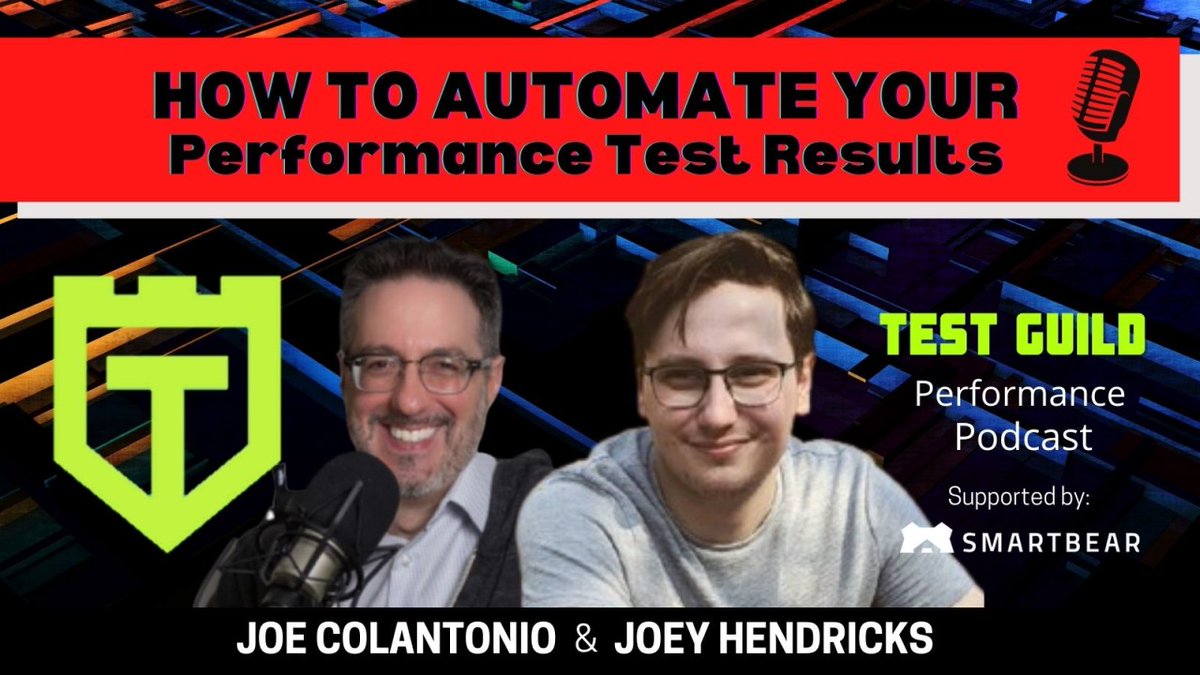 joecolantonio's tweet image. Excited to have Joey Hendricks back in our show. In his new episode, he will share his approach to automating much of the analysis of your runs. Listen and learn!👉 bit.ly/2ZqeBgK #performancetesting #performancetester #softwaretesting #testguildpodcast