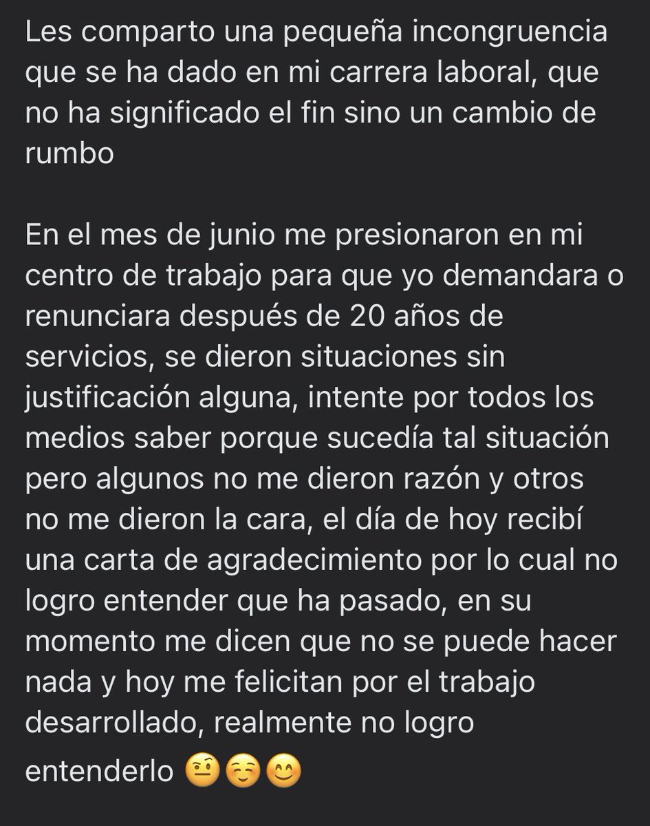 Genny_Jimenez's tweet photo. Les comparto una pequeña incongruencia que se ha dado en mi carrera laboral, que no ha significado el fin sino un cambio de rumbo https://t.co/WV8VoVgThF