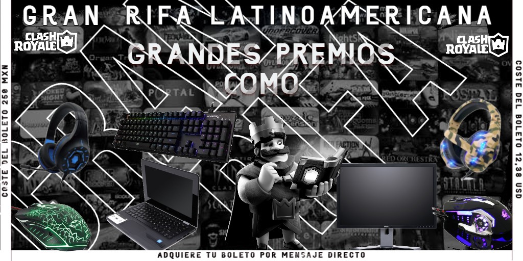 En colaboración con  #ALUXA, estamos organizando una rifa para todo Latinoamérica, contamos  con increíbles premios como
*Teclado Gaming + Mouse Gamingx2 + Audífonos tipo diadema Gamingx2 + Laptop HP + Monitor DELL

Para mas información consulta por md
Coste del boleto $250MXN