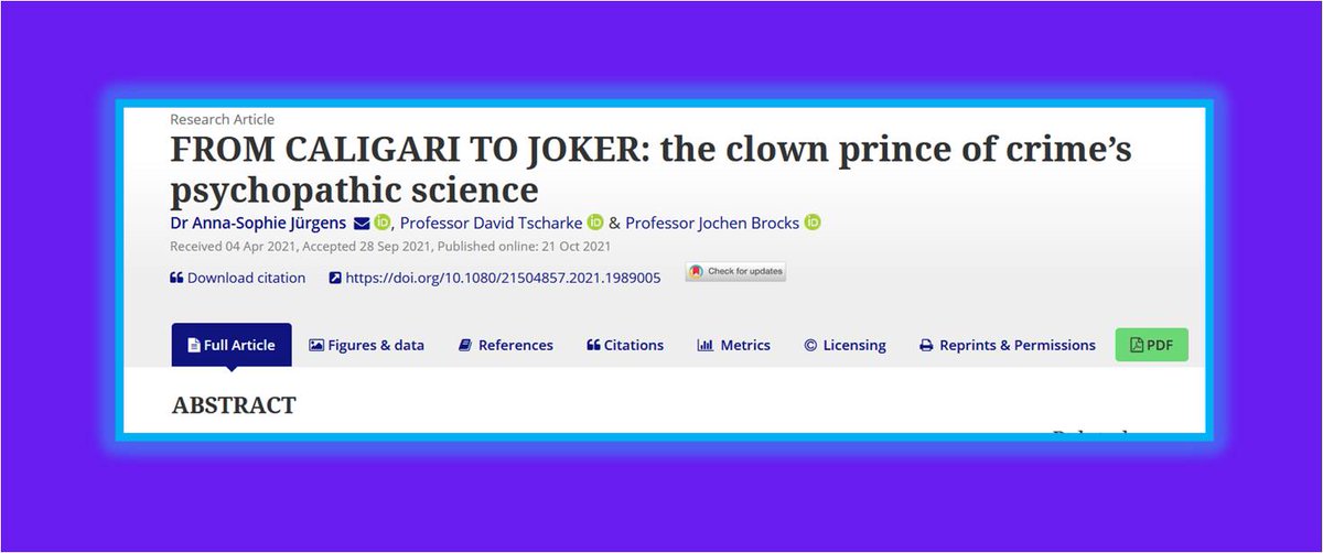 AnnaSo_Jurgens's tweet photo. JOKER SCIENCE?! Here is a new article published with VIROLOGIST @Sharkviro and CHEMIST Jochen Brocks! 🥳https://t.co/J7qPDTKZv5
#Joker #science #PopCulture #virology #circusandscience #clowniverse #DC #dcjoker #DCcomics #MadScientist #comics #chemistry #scienceinculture #Clown https://t.co/h0GmC04Npe