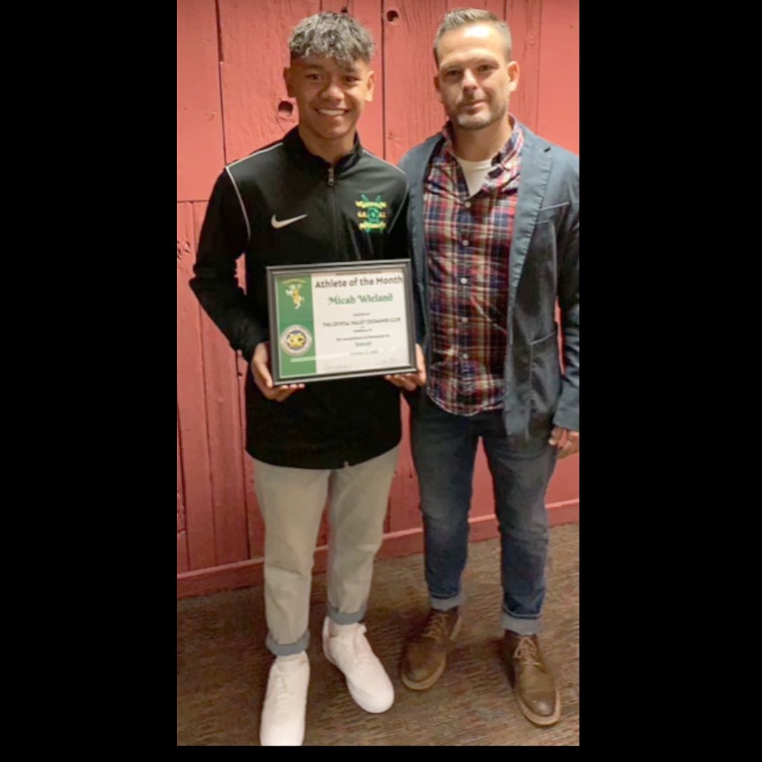 NRaiderSoccer's tweet photo. Congrats to @MicahWieland on being selected as the Crystal Valley Exchange Club Athlete of the Month! ⚽️⚔️🔰 #raiderpride #nrsoccer https://t.co/RMpJSUSdBL