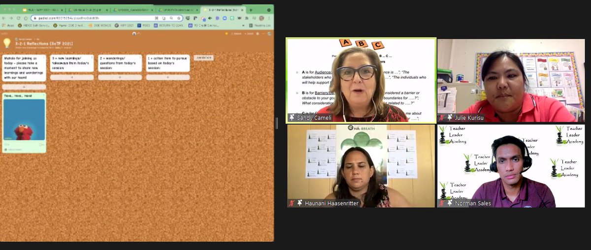 salesnrmn's tweet photo. The more reflective you are, the more effective you are - Hall & Simeral
Glad to have amazing thought and reflection partners today! @DrCameli @TLA808 #SoFT2021 #TLA2122 #808eduate https://t.co/5OnAo6TNj8