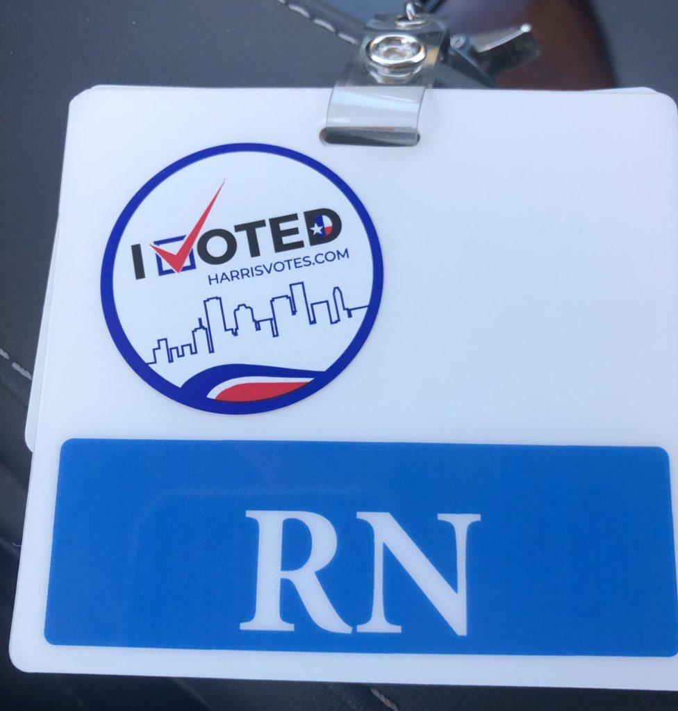 YgClarke's tweet photo. So glad I got to vote for those I support @KleinWins Don’t forget early voting is on right now until 7pm #nursesvote #kleinvotes https://t.co/9sgn8n1Bm1
