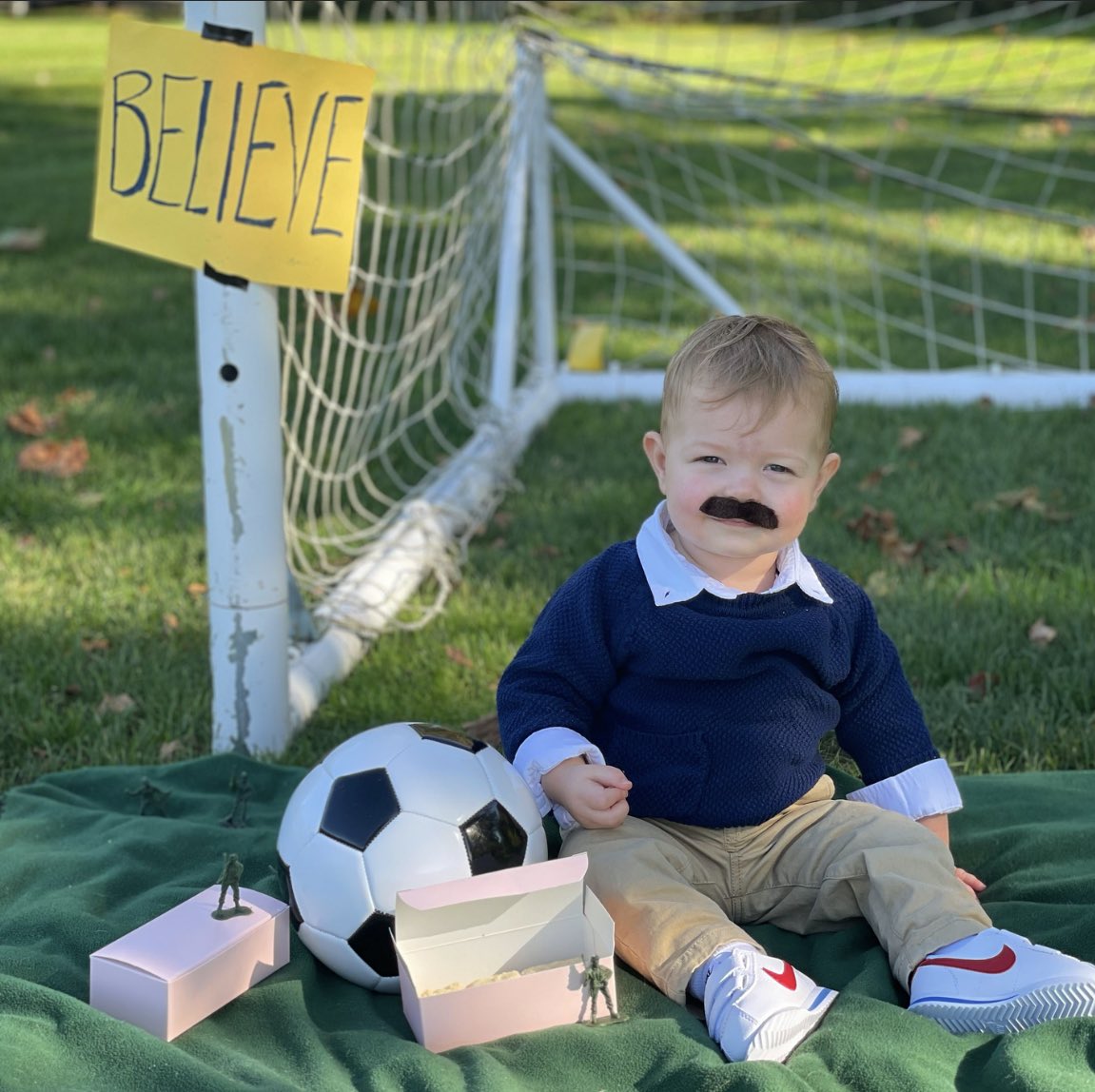 miffedcupcake's tweet photo. You’d better “Believe” that I dressed up my daughter as the great @TedLasso for Halloween. (Complete with homemade biscuits!) #TedLasso #Believe https://t.co/mBc0hzKXDr