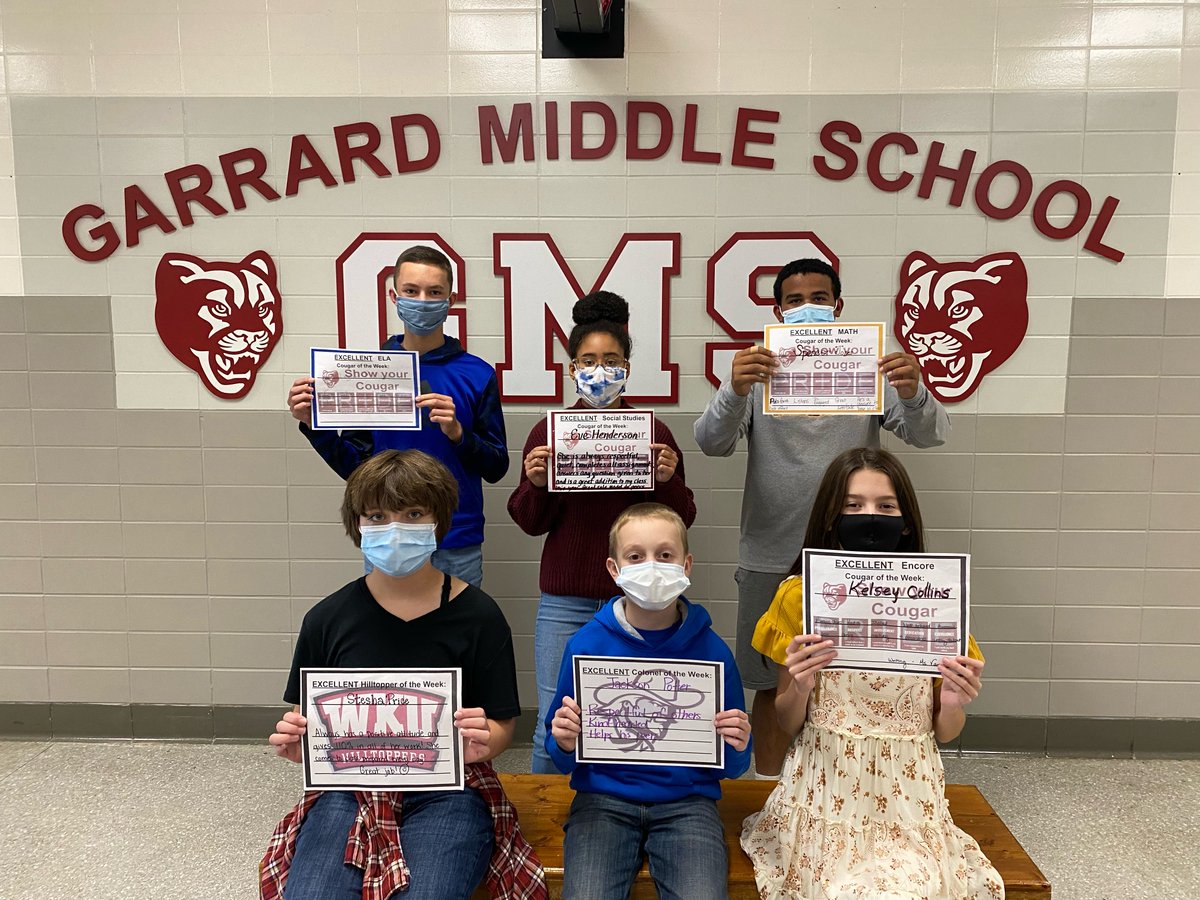 These students were recognized as GMS Students of the Week!!