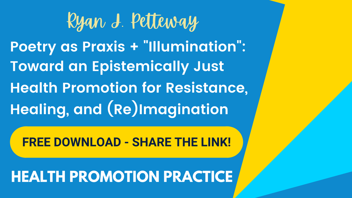 TheHPPJournal's tweet photo. #ICYMI - If you aren’t yet reading Ryan Petteway @RJPway4EQ start here: https://t.co/nkENmIadTX. #free for all, then move on to his poems in @TheHPPJournal and @HEandB. Watch for more…@DocDill @ShanaeRebecca @UFCAM #poetry #artsinpublichealth #PoetryforthePeople @KathleenMRoe https://t.co/5XqlnV475p