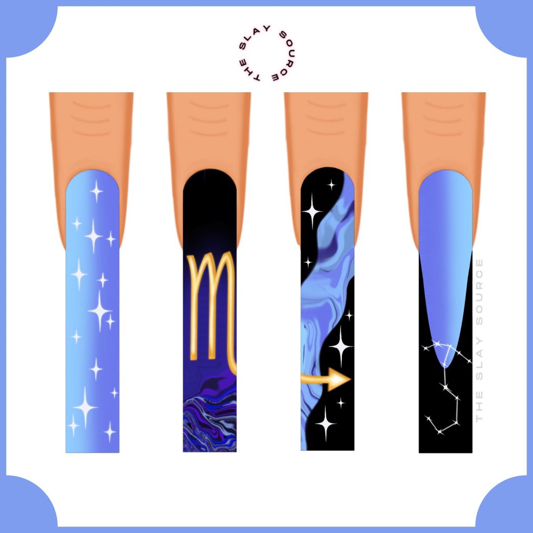 theSlaySource's tweet photo. Nail Inspo for Scorpio Season 🪄♏️

#Scorpio #scorpioszn #nailart #digitalart #nailinspo #acrylicnails #nailtech https://t.co/OQMSlyw94D