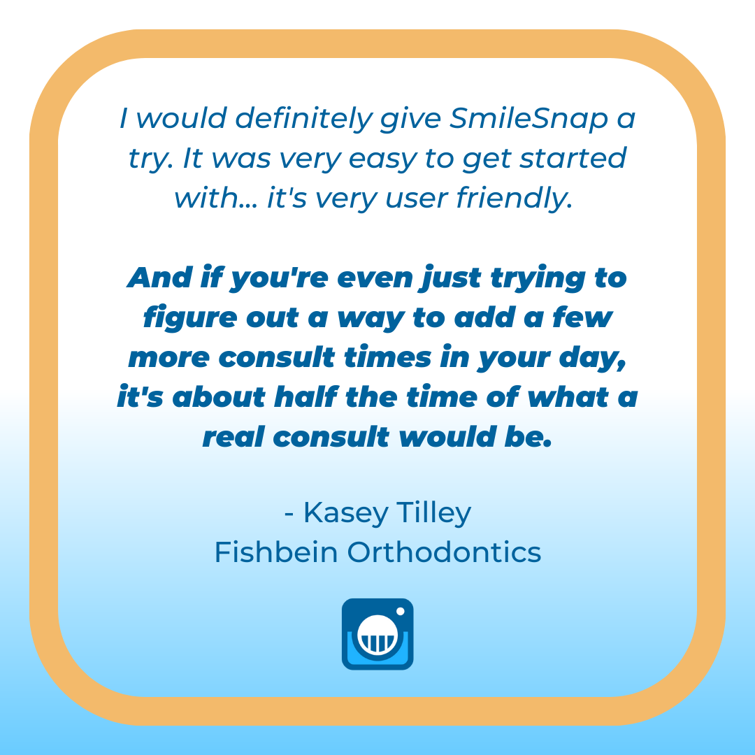 Maximize your time in the office, qualify and inform patients through chatting virtually and provide your patients more convenient ways to start treatment - all through integrating our SmileSnap technology. Thank you Kasey of #fishortho for sharing your experience! 🌟
