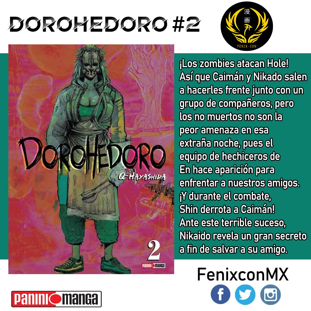 BahiaMangaMx's tweet photo. 🚨 P R O X I M A M E N T E 🚨

Dorohedoro #2 se estrenara el próximo 3 de Noviembre y lo podrás encontrar aquí en Fenix-Con

#Dorohedoro | #PaniniManga | #Panini | #Manga | #PuertoPeñasco | #RockyPoint | #ConsumeLocal | #MercadoPeñasco | #FenixCon | #Sonora | #Mexico | 🇲🇽| https://t.co/SJ6zfS9hgF