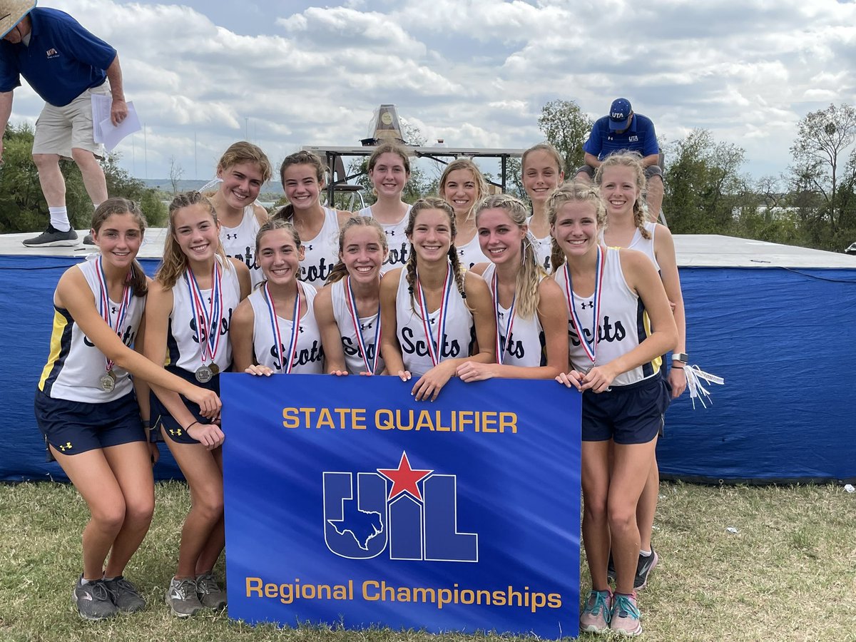 ScotsAth's tweet photo. Lady Scots were the 5A Region 2 runner-up yesterday and will advance to the state meet next Friday, November 5th in Round Rock. The Scots were led by Charlotte Hudson (5th), Sara Cavey (8th), Kayla Dickerson and Grace Hathaway who both placed in the 20!  Awesome job ladies! https://t.co/shzLAHPsH4