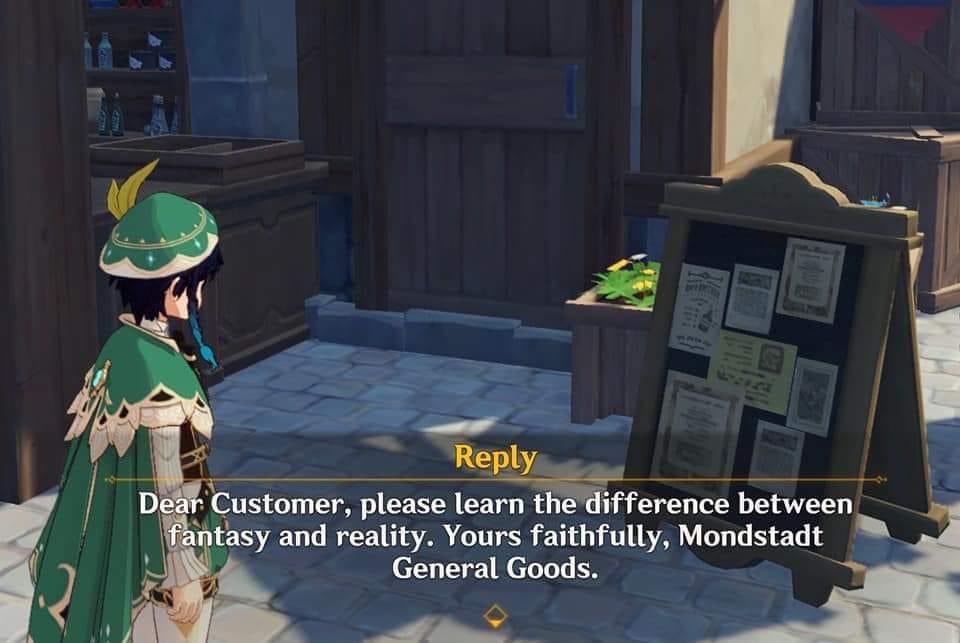 bambooshootsoup's tweet photo. Genshin has some real nice quotes... which oftentimes goes past their fanbase's heads. 

'If an artist creates something and you're not into it. Then it's not for you. '

'It is a fictional character, it's not that deep.'

'Learn the difference between fantasy and reality.' https://t.co/7p7n3XJ9yY