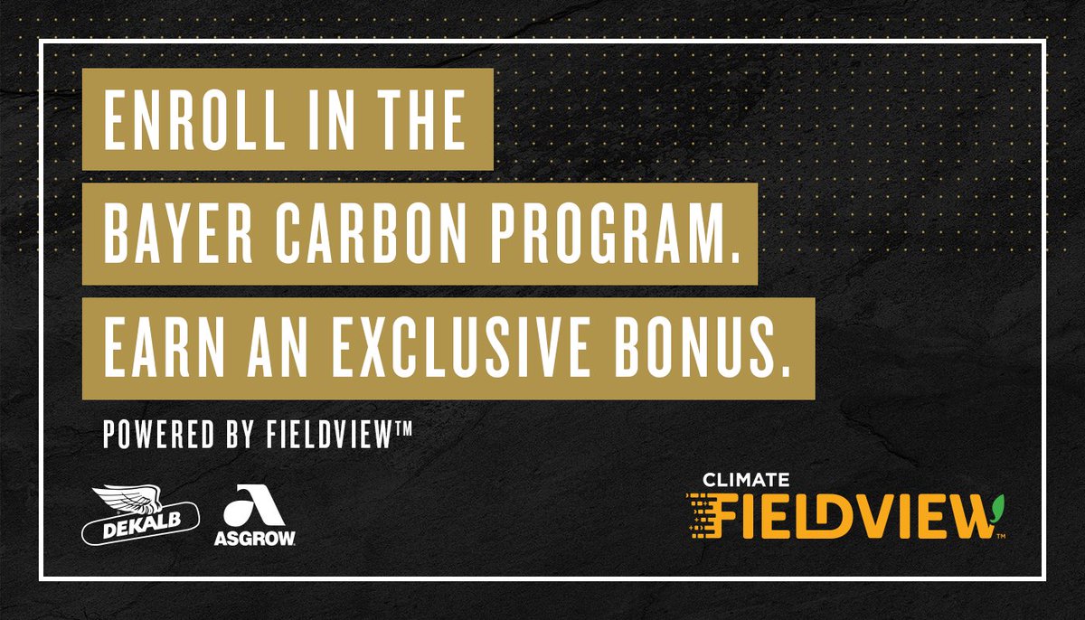 Get rewarded for the way you farm. Enroll in the Bayer Carbon Program by October 31 for an exclusive one-time bonus of $1,000.

See what you could earn 👉 dekalbasgrow.co/3ci1QYS