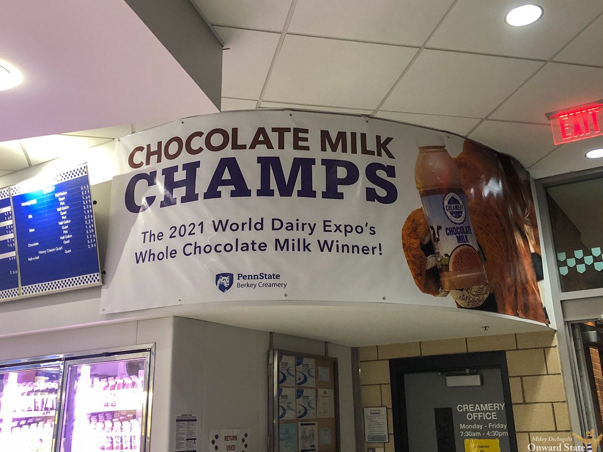 In case you somehow forgot, a new sign at the Creamery is here to remind you the <a href="/psucreamery/">PSU Berkey Creamery</a> has the best chocolate milk in the world. bit.ly/2WtIpYL