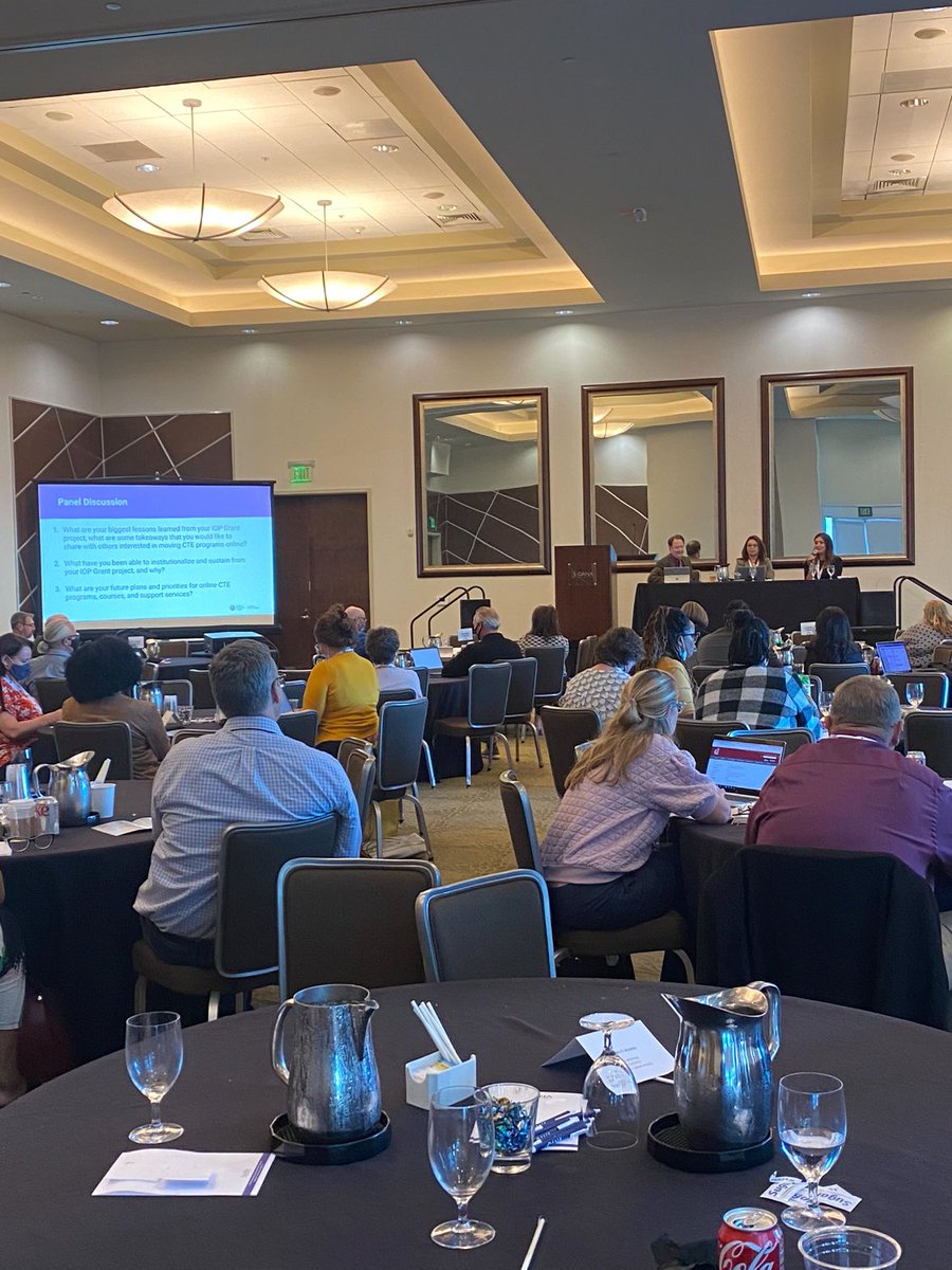 And we’re back! Our first in-person conference in nearly 2 years. Thank you @CCCCIO2021 for having us for TWO presentations. First up: @BobNash24 moderating a panel with <a href="/SaddlebackColl/">Saddleback College</a> &amp; <a href="/MtSAC/">Mt. SAC</a> discussing their efforts to bring CTE programs online via our IOP grants.