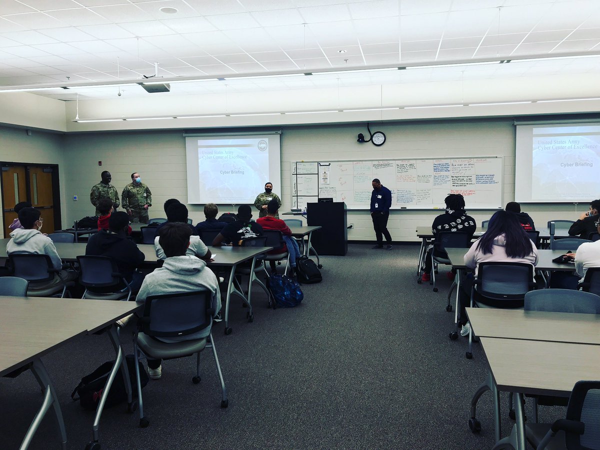 It was so cool to have Army representatives come talk to <a href="/Paul_Duke_STEM/">Paul Duke STEM HS</a> students about military careers in cybersecurity! Love seeing different paths in cyber! <a href="/ARCYBER/">Army Cyber Command</a> <a href="/USArmy/">U.S. Army</a>
