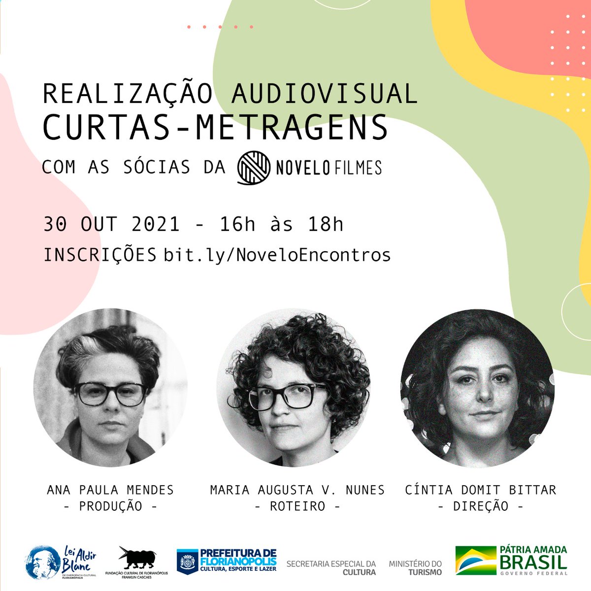 novelofilmes's tweet photo. Sábado dia 30/10 das 16 às 18h!! Vem com a gente nessa conversa sobre realização audiovisual no formato de curta duração!! #NoveloEncontros inscrições no link https://t.co/wDYN1y8lWO https://t.co/5AZmqYvAGi