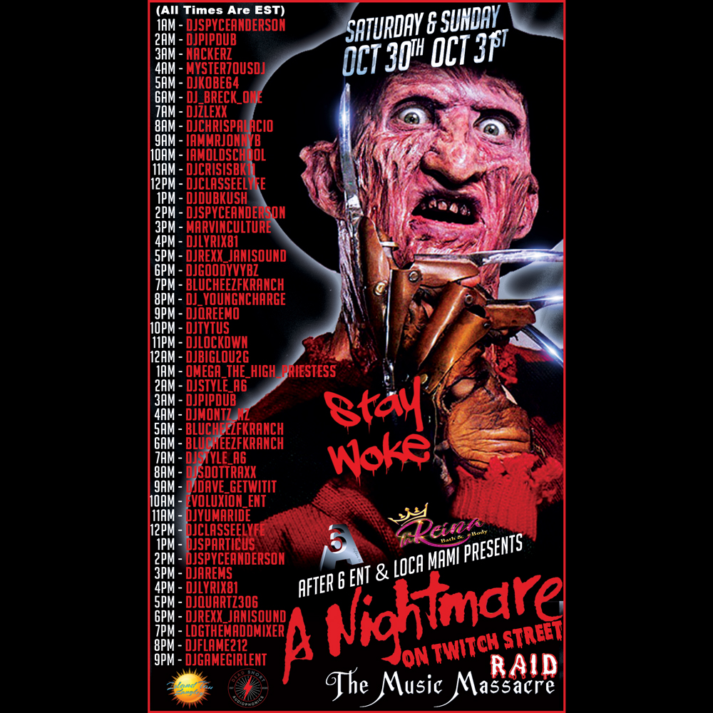 DeadShortAudio's tweet photo. Dead Short Audio is proud to sponsor:
β οΈ A Nightmare On Twitch Street "The Music Massacre" 48 Hours Halloween Raid!! π
Sat Oct 30th at 1 am - Sun Oct 31st at 10 pm (All Times are in EST)
Massive lineup.
#halloween #twitchraid #djs #ortofon #digiflex #deadshortaudio #serato https://t.co/FzPKIC2Pi1