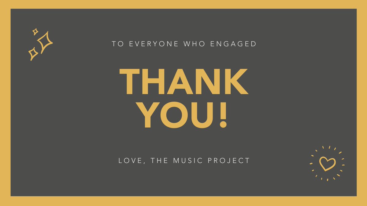 scMusicProject's tweet photo. THANK YOU SO MUCH! Every interaction has helped bring awareness of #musictherapy and #mentalhealth needs to the forefront. While #GetInTheMix is coming to a close, you can still become a monthly partner by visiting https://t.co/PeQFqvI6dZ.
#philanthropy #fundraiser https://t.co/q0IbcNL2JK