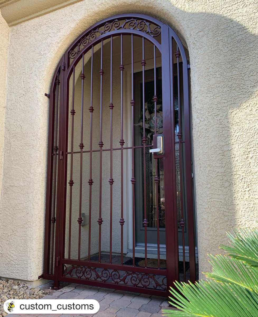LockeyUSA's tweet photo. We can't help but 🍂 FALL 🍂 in love with Custom Customs, Inc! Here are just a few of the projects they've posted this month that use our 2835 Mechanical Keyless Lever Lock! #customcustomsinc #customgates #securitygates #gatedesign #lockeyusa #keylesslocks https://t.co/8l4pWB5dBB