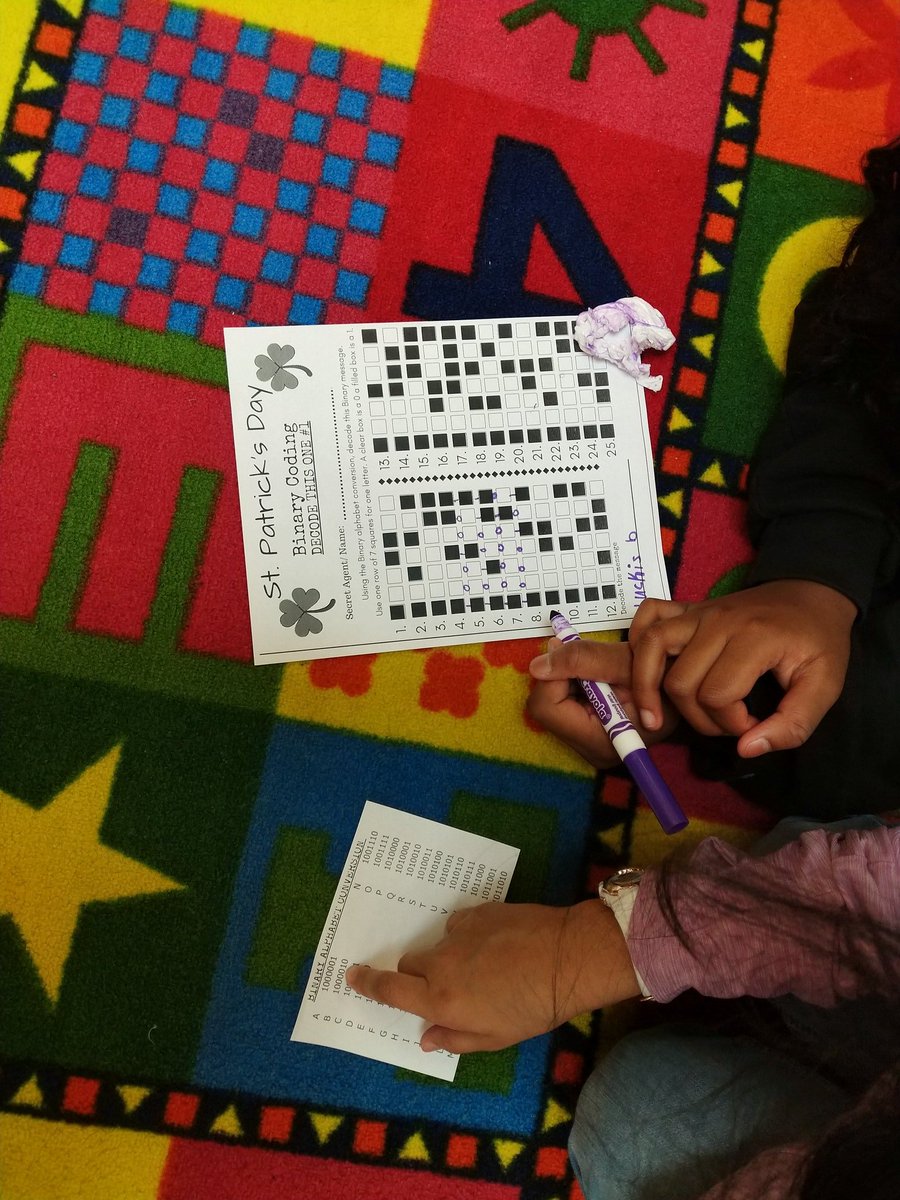 dklein1960's tweet photo. Ward Stars are working on  unplugged coding and Binary Coding in Makerspace.
#wardstars 
@dklein1960@
@ccisd_ef 
@CCISDLibrary https://t.co/bxMEhc1qSC