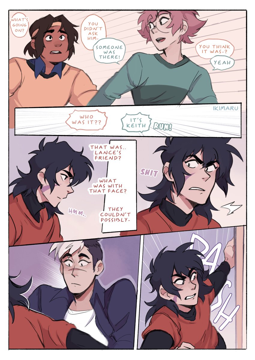 I'm late at posting this on here but VR/college AU part 8! ..in which Keith goes fast lol