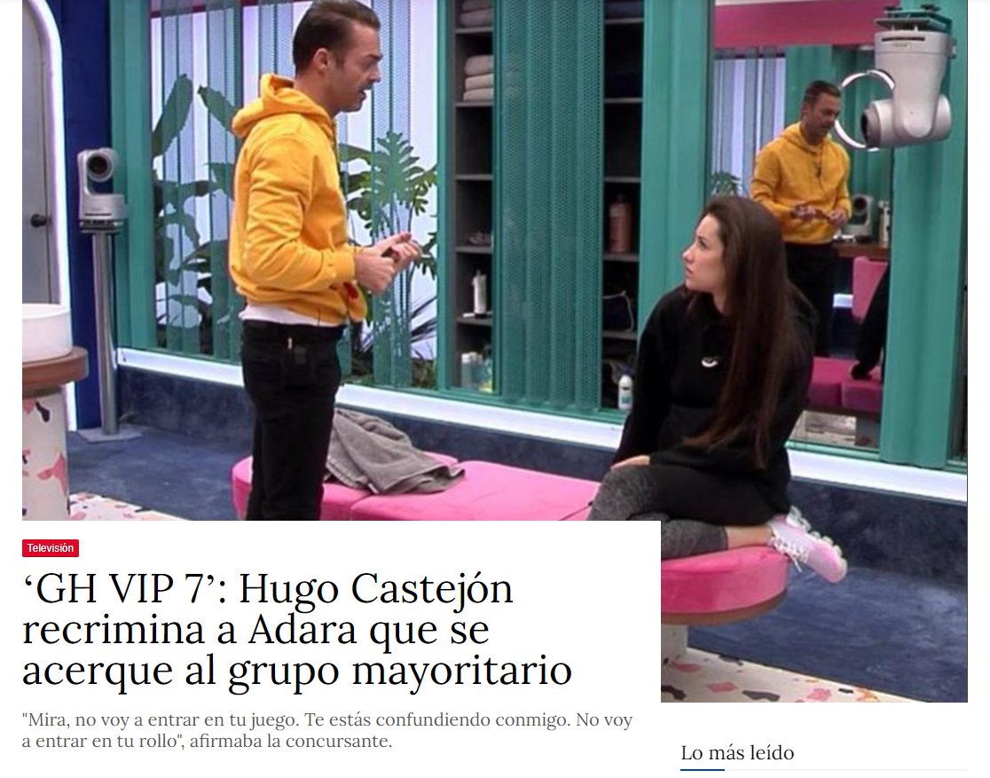 DVDCano's tweet photo. Adara esta tarde hablando con Luca: "No voy a entrar en su juego". Adara en GH VIP 7 hablando con Hugo Castejón: "No voy a entrar en tu juego". ¿Por qué repite siempre los mismos esquemas? #Secret27O https://t.co/z6GwjYNS5i