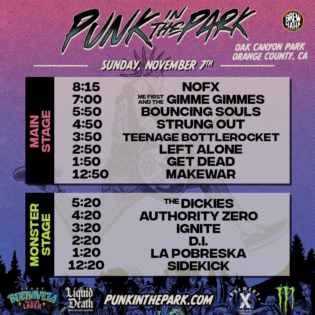 StrungOut's tweet image. Set times for next Sunday at Punk In The Park ! See you then 🤘🏼😎🤘🏼
@punk_inthepark