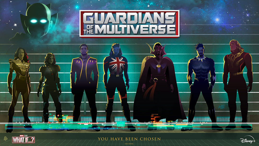 'You are the Guardians of the Multiverse.' All episodes of Marvel Studios' #WhatIf are now streaming on @DisneyPlus. Art by Dorothea Taylor.