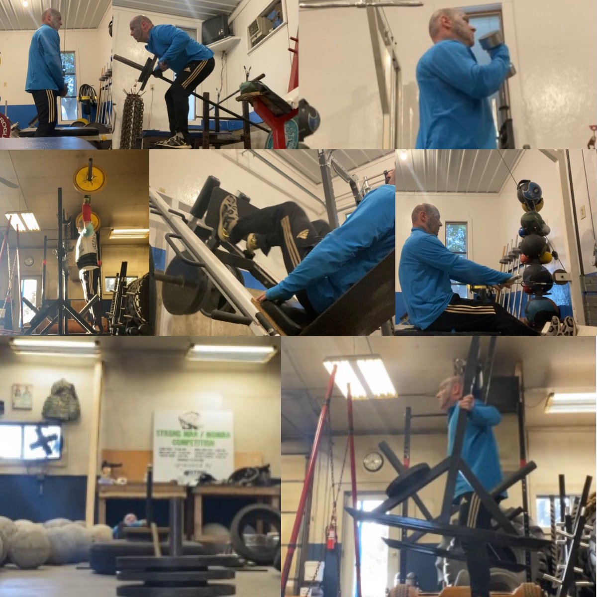 RogerHillJr's tweet image. Had a great #strongmantraining at WorkHorse Gym Inc. today 😀 My main movement was the sled pull…then did some yoke squats, axle bar shoulder press, t-bar rows, seated rows, bicep curls, tricep pull downs, and leg press 😀🏋️‍♀️💪