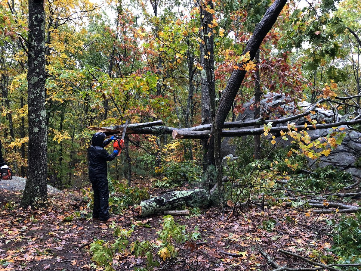 BSA_NEBC's tweet photo. Cleaning up damage from fallen trees. Ready for program Saturday! #letsplayoutside #experiencebasecamp https://t.co/abmHDr9rXu