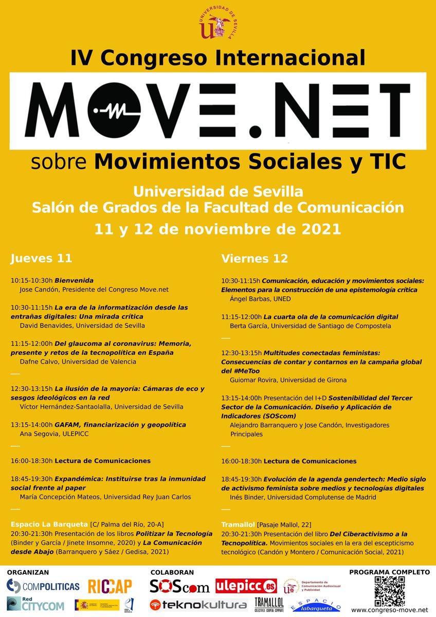 IV Congreso-Move.net (@congresomovenet) on Twitter photo ¡ Ya está publicado el PROGRAMA COMPLETO del IV <a href="/CongresoMovenet/">IV Congreso-Move.net</a> que celebraremos el 11 y 12 de noviembre en la #Fcom de <a href="/unisevilla/">Universidad de Sevilla</a> !
VER PROGRAMA IV MOVENET: congreso-move.net/programa-4move… ¡ Ya está publicado el PROGRAMA COMPLETO del IV <a href="/CongresoMovenet/">IV Congreso-Move.net</a> que celebraremos el 11 y 12 de noviembre en la #Fcom de <a href="/unisevilla/">Universidad de Sevilla</a> !
VER PROGRAMA IV MOVENET: congreso-move.net/programa-4move…
