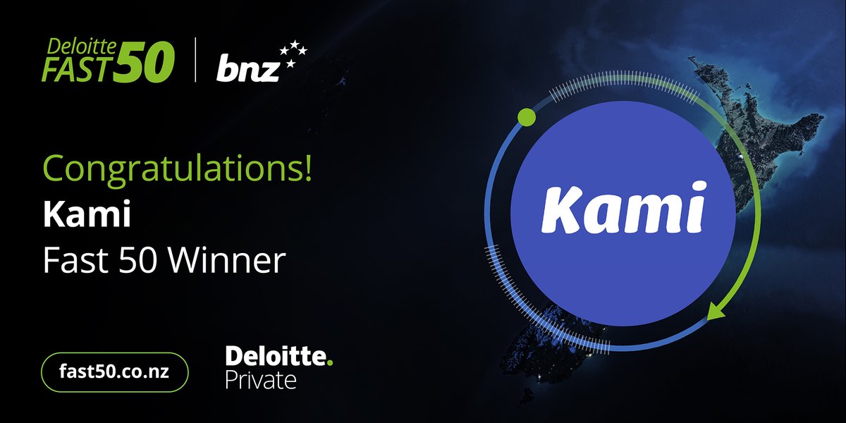DeloitteNZ's tweet image. Taking the top spot on this year's Deloitte Fast 50 index is Kami! With a staggering 1177% growth, Kami have created an online education tool that's helping teachers and students across the globe. Congratulations to the @KamiApp team!

#DeloitteFast50 #NZFast50
