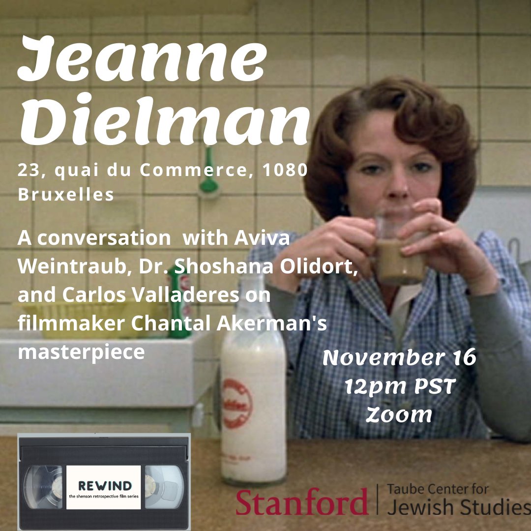 RewindShenson's tweet photo. REWIND: Jeanne Dielman (1983) and other works by Chantal Akerman Q&amp;A happening 11/16 at noon PST - link to RSVP: https://t.co/JBv0WiuKwW https://t.co/tlouWejjWn