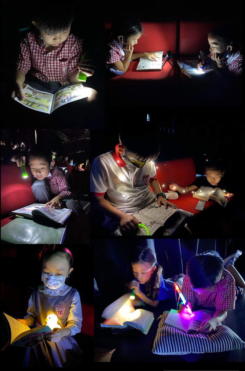 Another great year of reading in the dark for Halloween #TISmacao #readingisfun #grade3 #Literacy