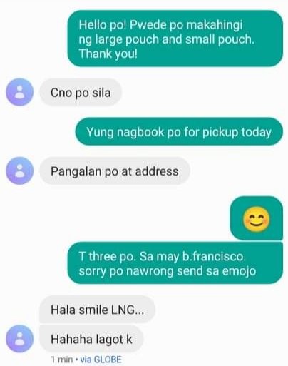t_threePH's tweet photo. [ #T3UPDATES ]
Homcha merch via GGX Direct for pick up today! ❤️ If you have pending payments for sf, please settle it immediately so that we can ship it before Undas 😉

meanwhile our convo with kuya rider... hahaha hihingi lang ng pouch eh 🥺😂
#GoodVibes https://t.co/ekM5rUonfq