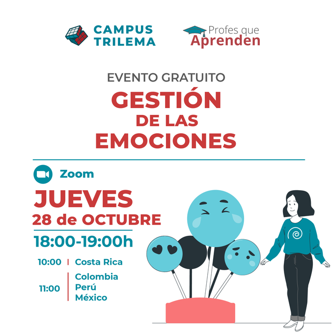 Esta tarde a las 18:00 en @CampusTrilema  #ProfesqueAprenden   "Gestión de las  emociones" con <a href="/carinavtwit/">Carina Varela</a> <a href="/GrandaRueda/">Noemi Rueda Granda</a> <a href="/irenealegria_/">Irene Alegría</a>  y <a href="/BelenTeacher/">Belén Monreal Jiméne</a> . No os lo perdáis.
¡Te esperamos! 📲 bit.ly/3BYHPBu"