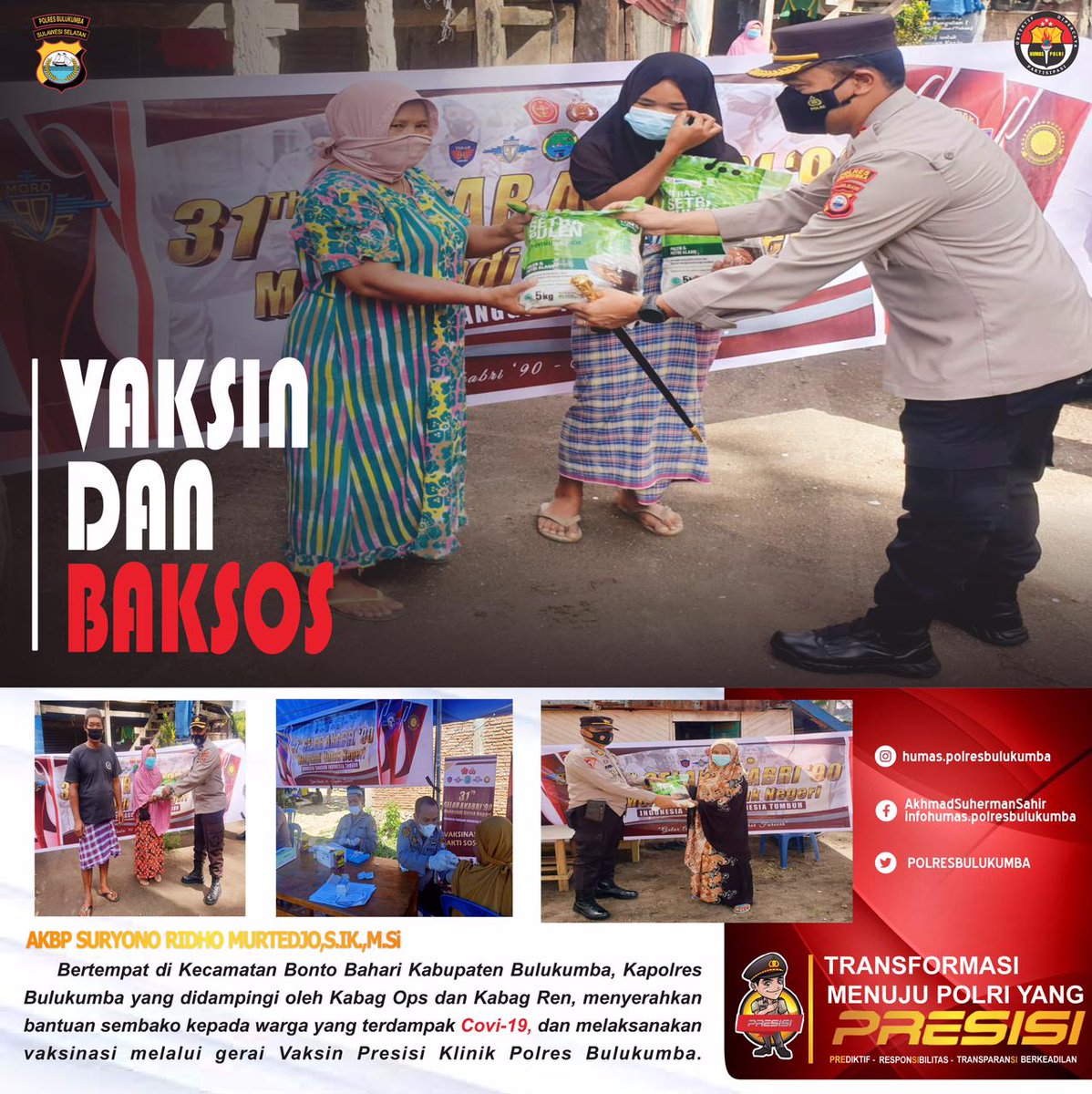 Polsek_Mariso's tweet photo. Vaksin dan Baksos untuk masyarakat
#JagaKeamananNegeri
Polri Presisi Berprestasi https://t.co/ZYXI3SGKOz