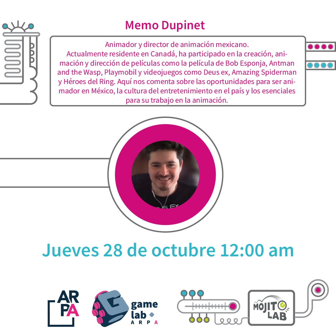 MojitoLab's tweet photo. ¡No te pierdas la entrevista que le realizamos a el animador Memo Dupinet!  😯Consúltala a través de la página de YouTube de ARPA: https://t.co/3I04Igy3Ok
#díadelaanimación #animación #ARPA #artedigital #MemoDupinet https://t.co/CKasUinTvQ