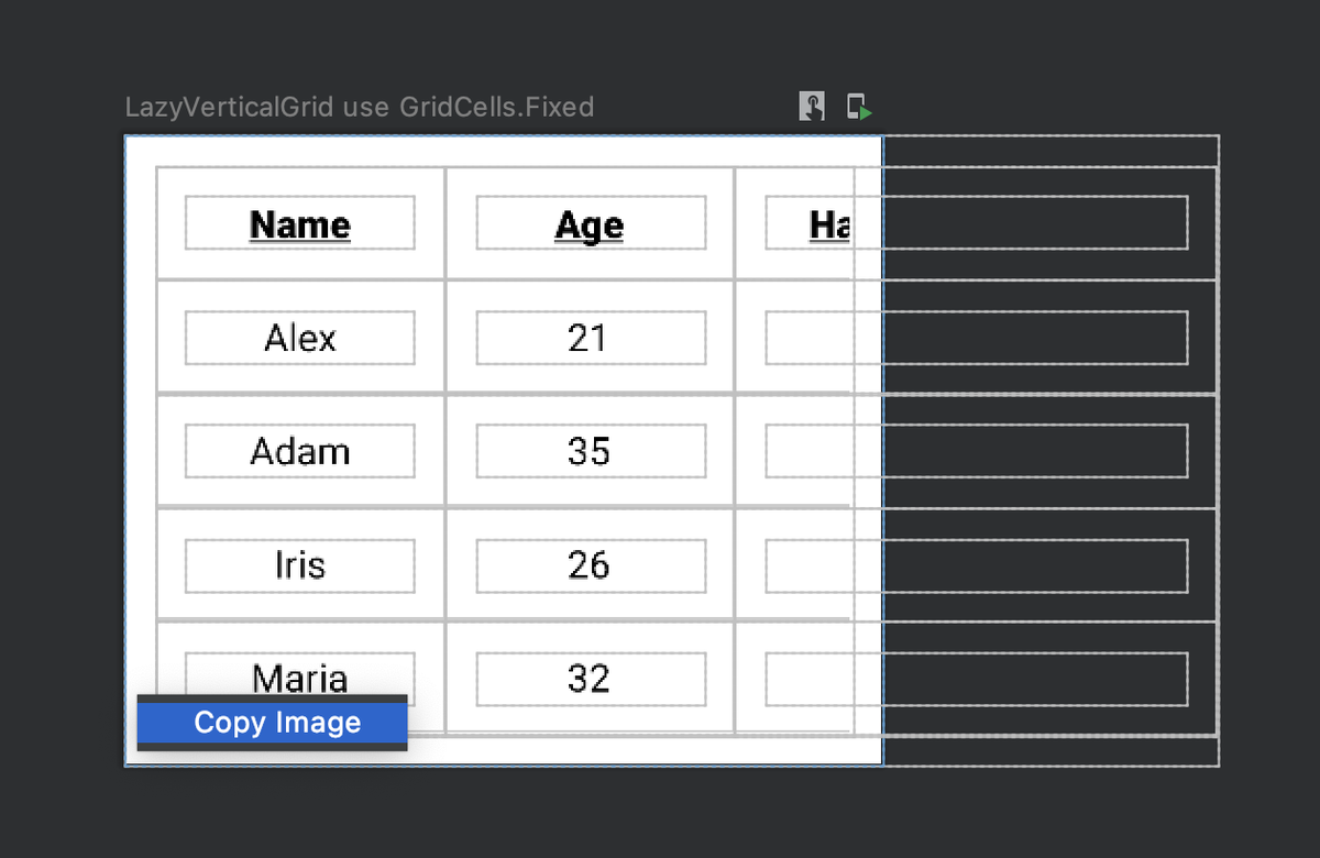 If you are working with Jetpack Compose and want to copy an image of your preview to a presentation or any document, you can do it by right-clicking on the rendered preview image.

#AndroidDev #JetpackCompose